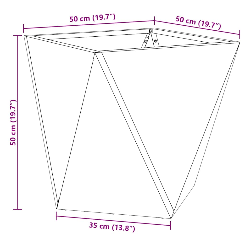 Pflanzkübel 2 pcs Olive Grün 50 x 50 x 50 cm Stahl