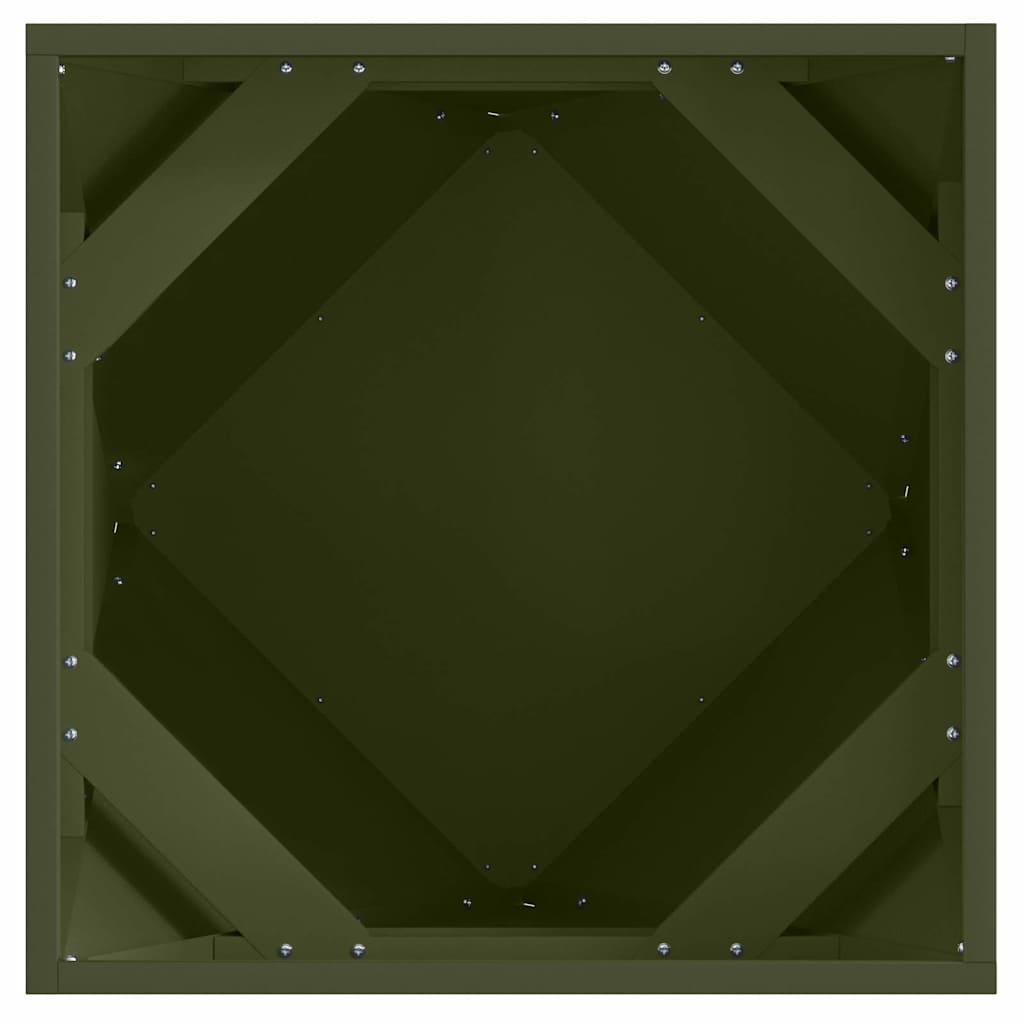 Pflanzkübel 2 pcs Olive Grün 50 x 50 x 50 cm Stahl