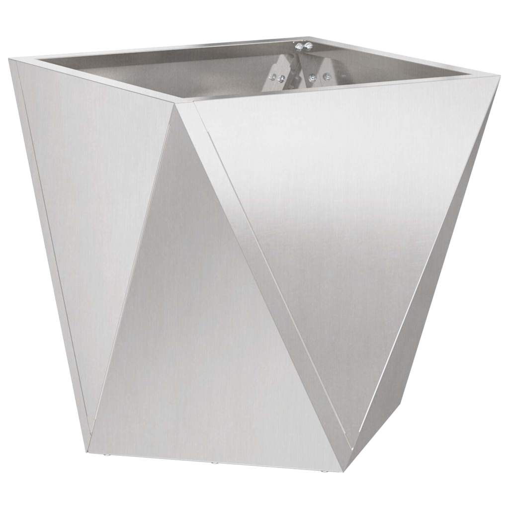 Pflanzkübel 2 pcs Silber 50 x 50 x 50 cm Edelstahl