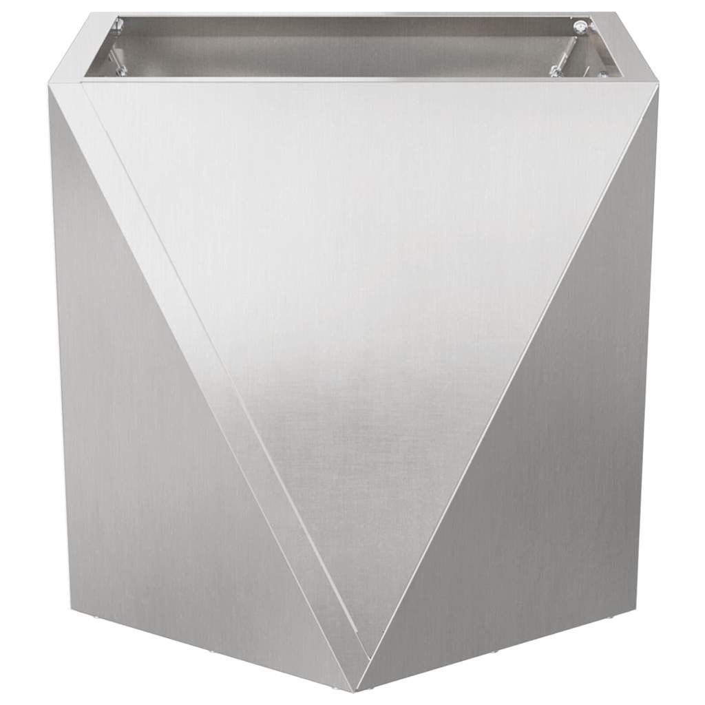 Pflanzkübel 2 pcs Silber 50 x 50 x 50 cm Edelstahl
