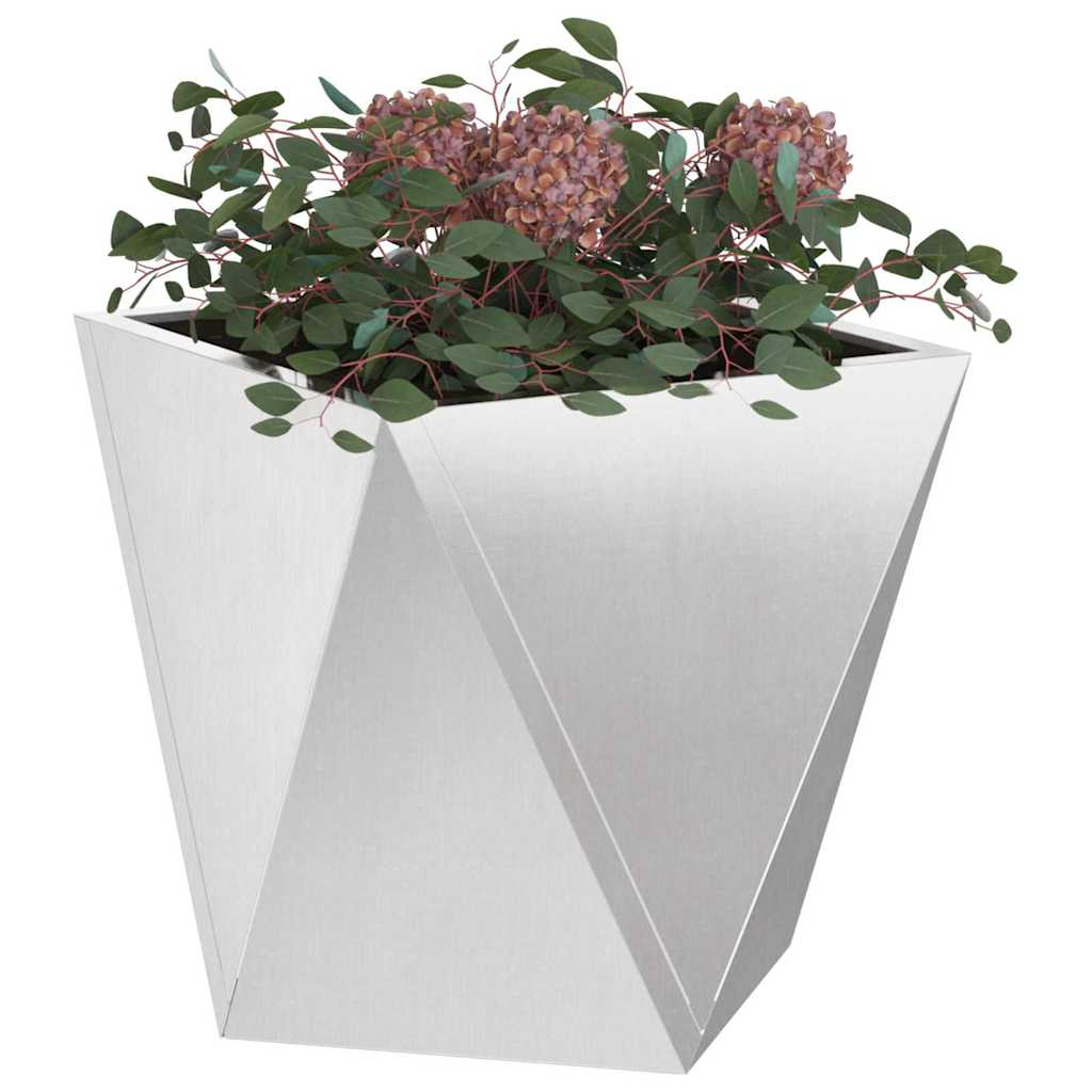 Pflanzkübel 2 pcs Silber 50 x 50 x 50 cm Edelstahl