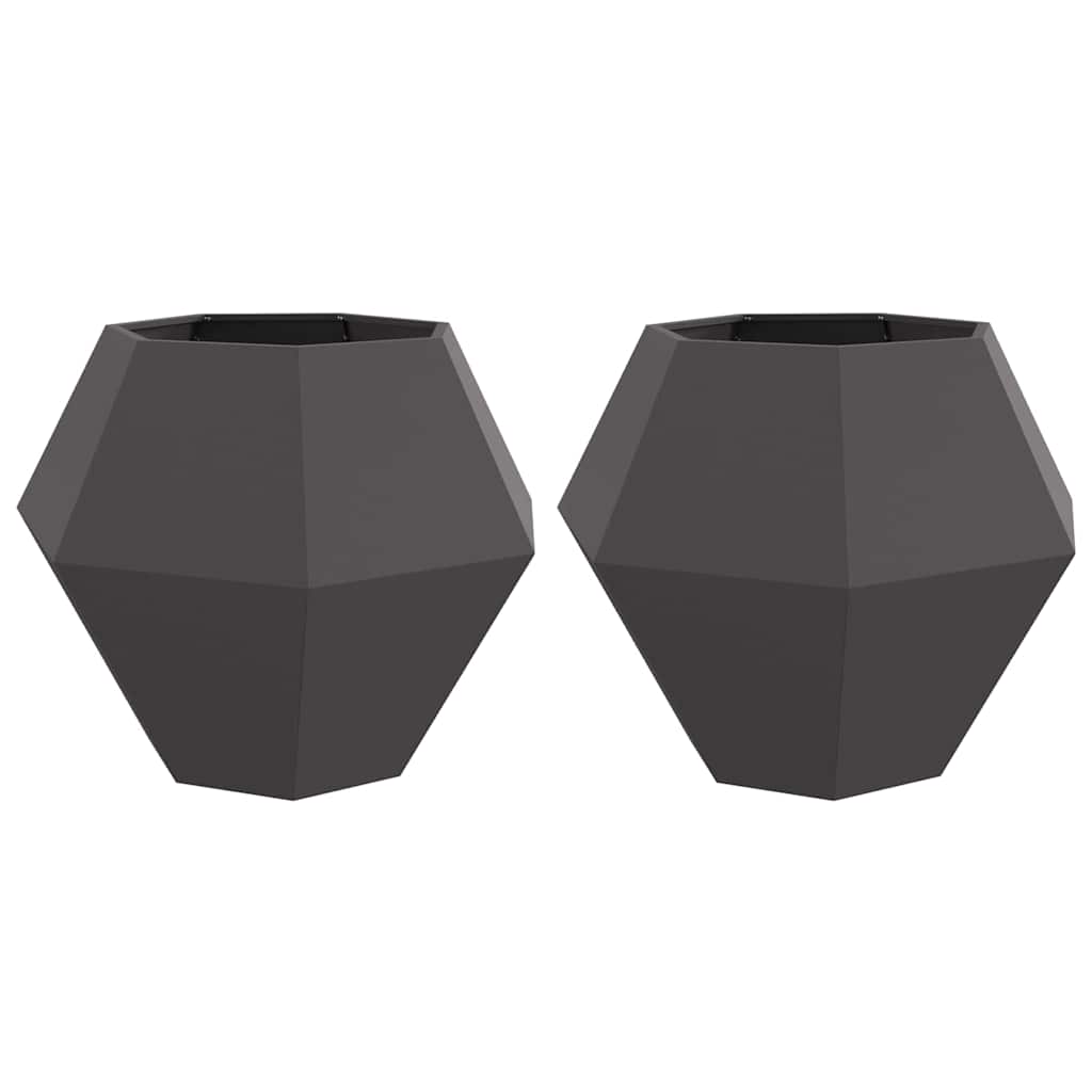 Pflanzkübel 2 pcs Schwarz 100 x 100 x 80 cm Stahl