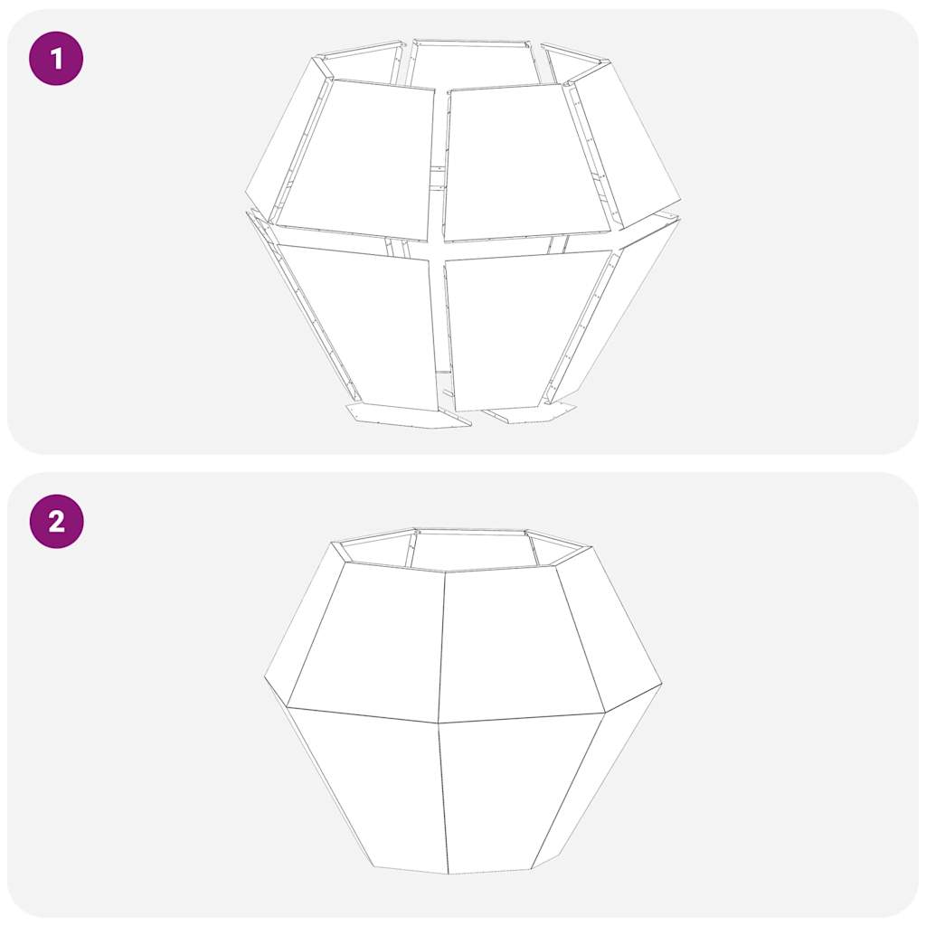 Pflanzkübel 2 pcs Weiß 100 x 100 x 80 cm Stahl
