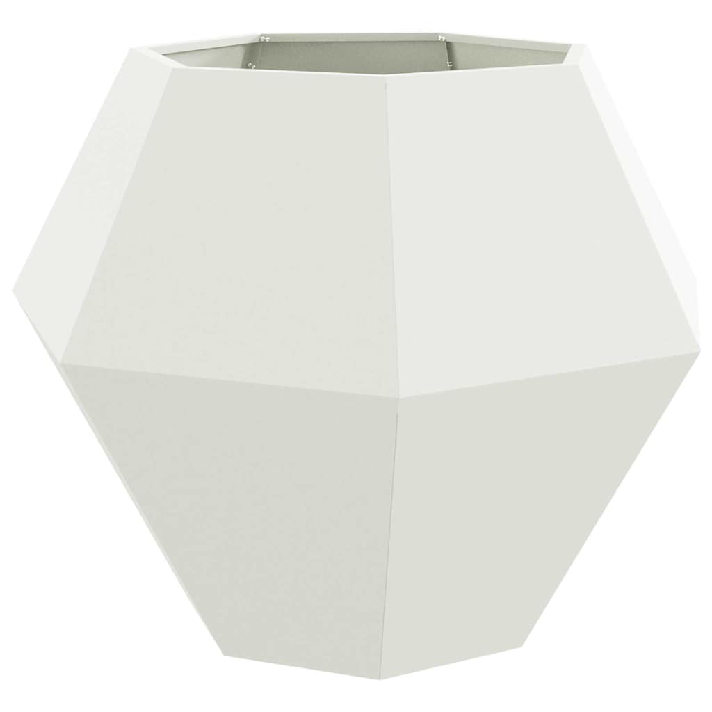 Pflanzkübel 2 pcs Weiß 100 x 100 x 80 cm Stahl
