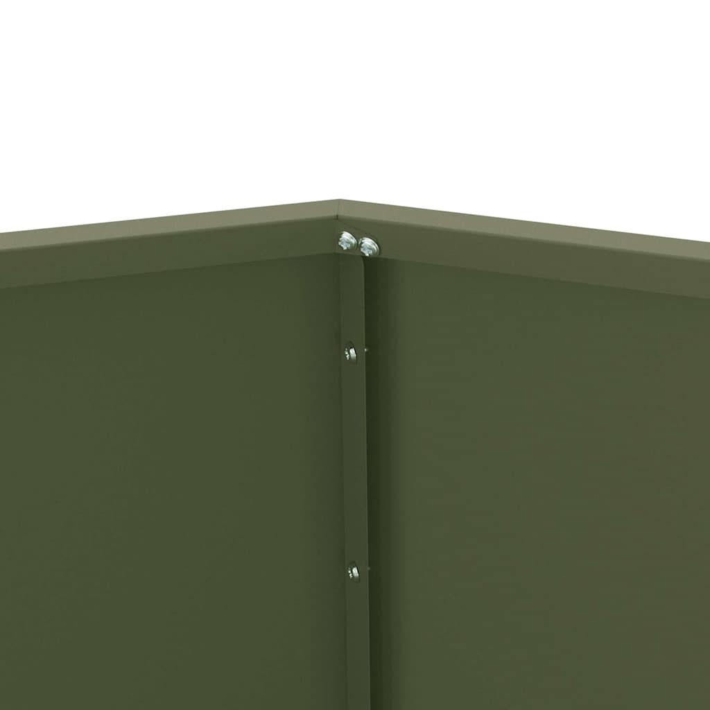 Pflanzkübel 2 pcs Olive Grün 100 x 100 x 80 cm Stahl