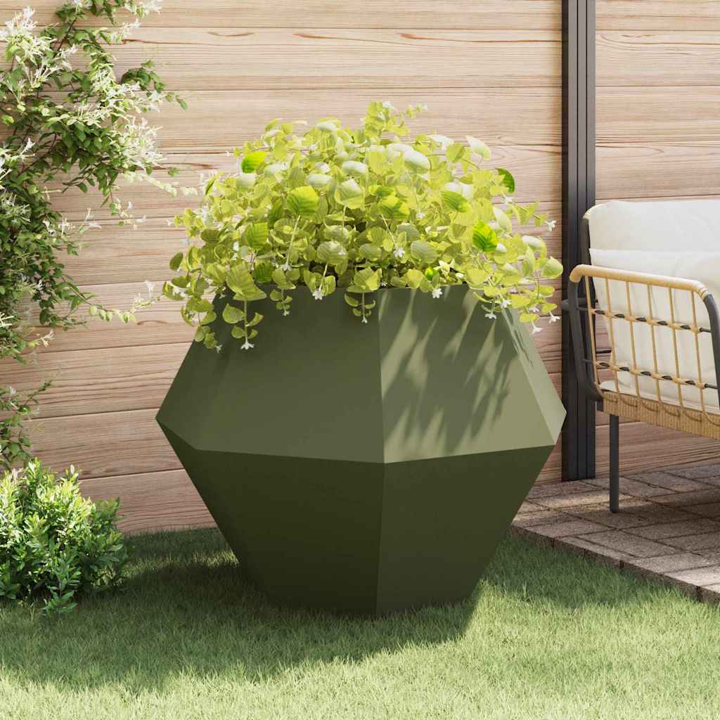 Pflanzkübel 2 pcs Olive Grün 100 x 100 x 80 cm Stahl