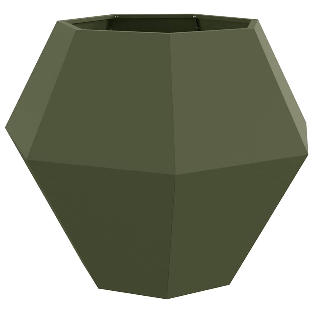 Pflanzkübel 2 pcs Olive Grün 100 x 100 x 80 cm Stahl