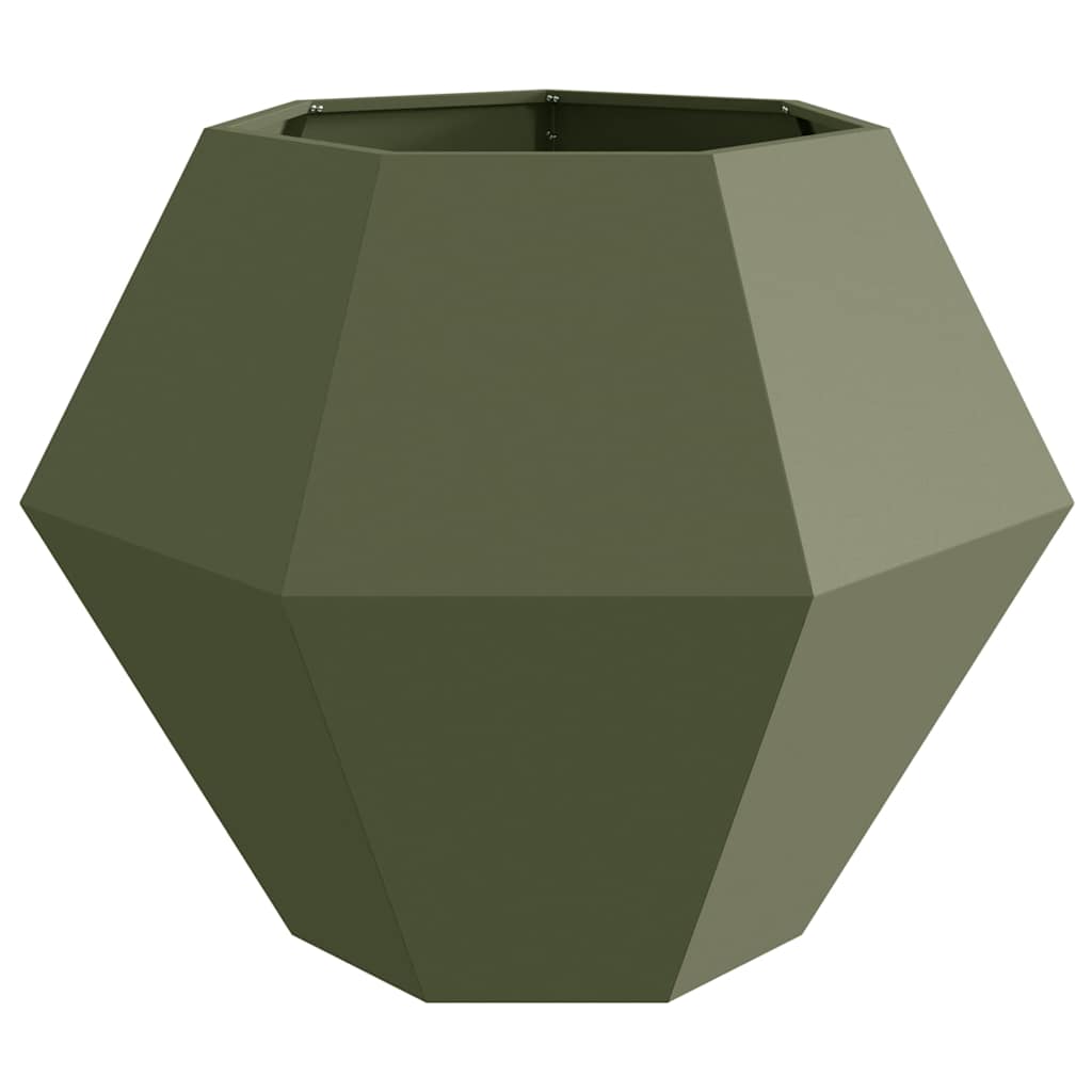 Pflanzkübel 2 pcs Olive Grün 100 x 100 x 80 cm Stahl