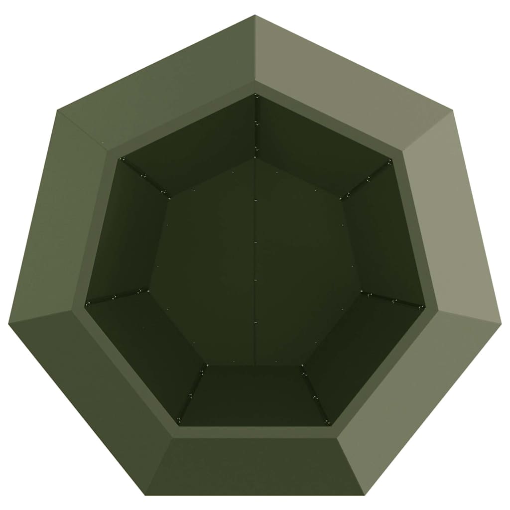 Pflanzkübel 2 pcs Olive Grün 100 x 100 x 80 cm Stahl