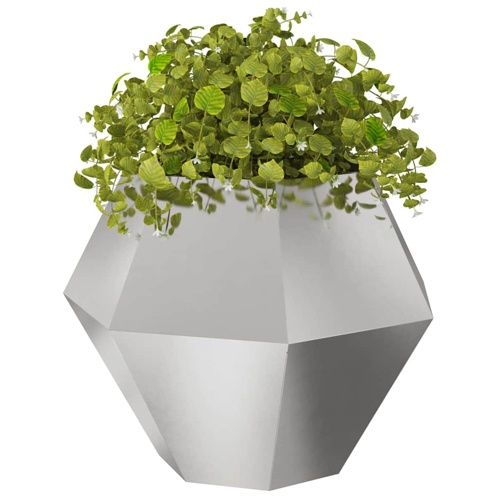 Pflanzkübel Silber 100 x 100 x 80 cm Edelstahl