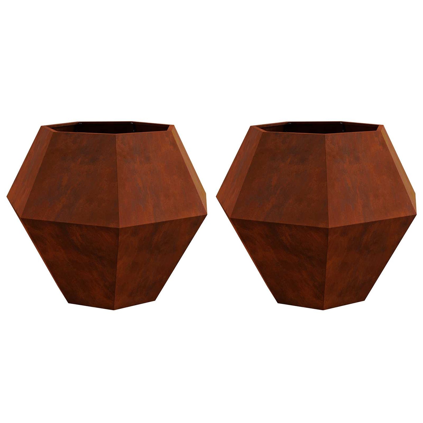 Pflanzkübel 2 pcs Rostig 100 x 100 x 80 cm Wetterfeststahl