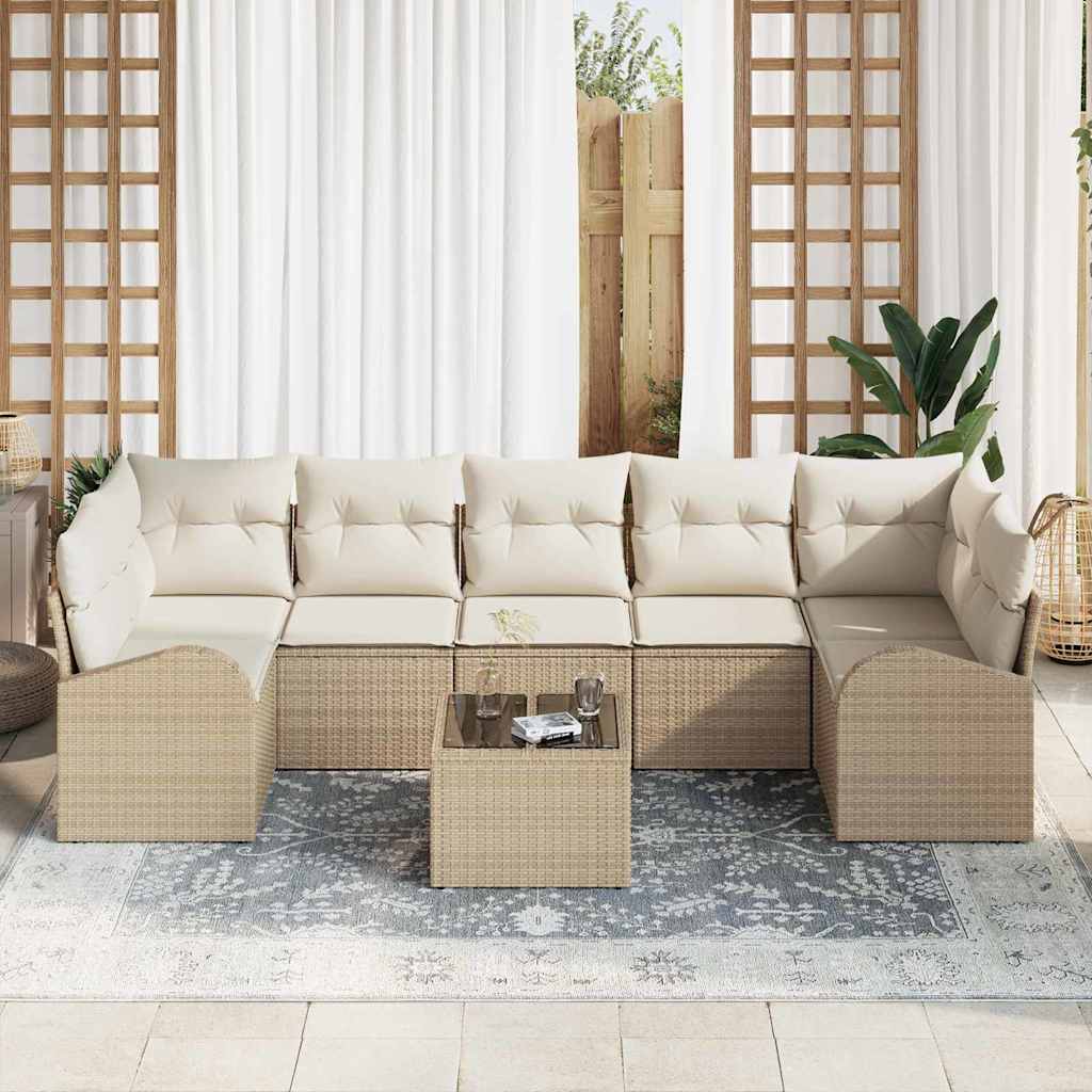 Gartensofa-set 8 pcs Beige und Creme 289 x 124 x 69 cm