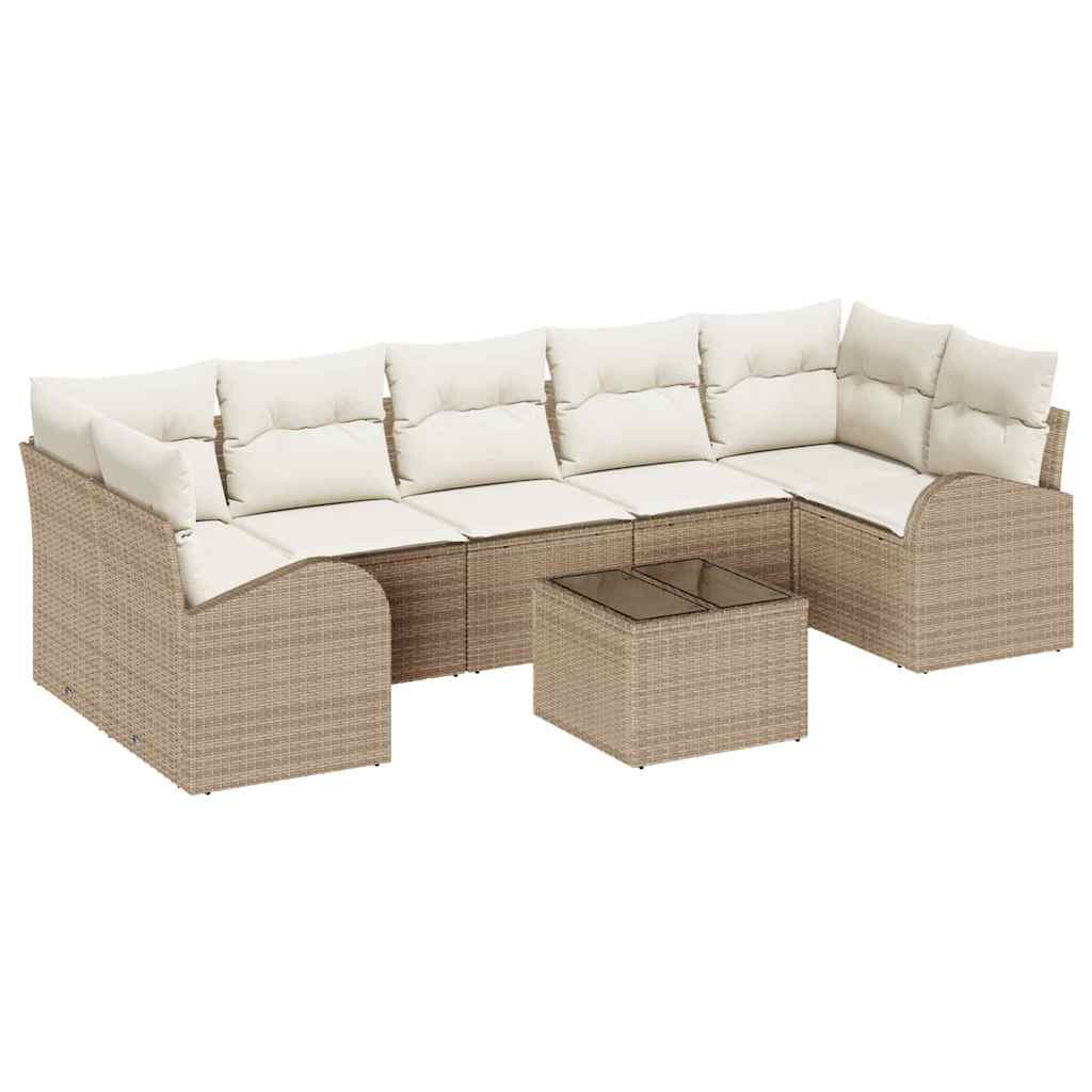 Gartensofa-set 8 pcs Beige und Creme 289 x 124 x 69 cm