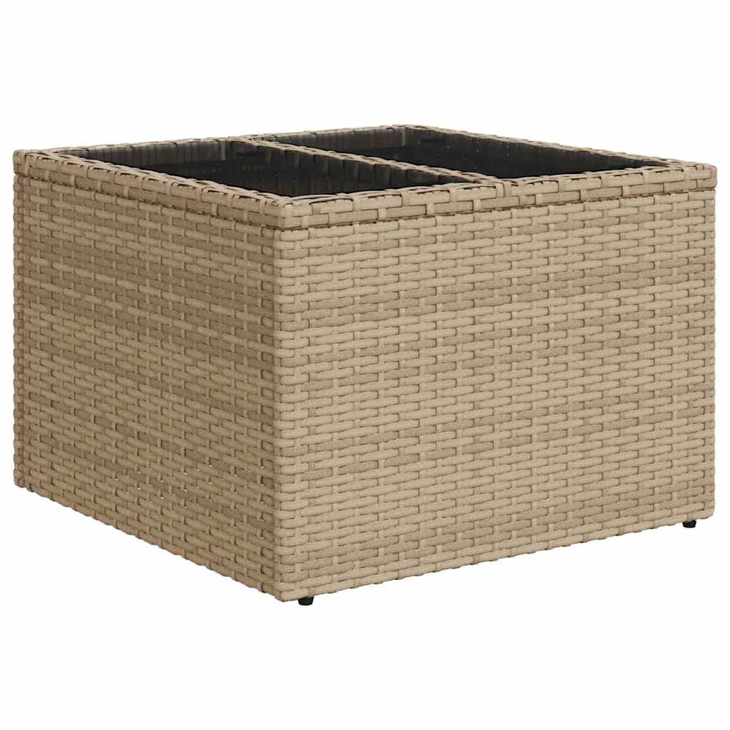 Gartensofa-set mit Kissen 11 pcs Beige und Hellgrau Poly-Rattan