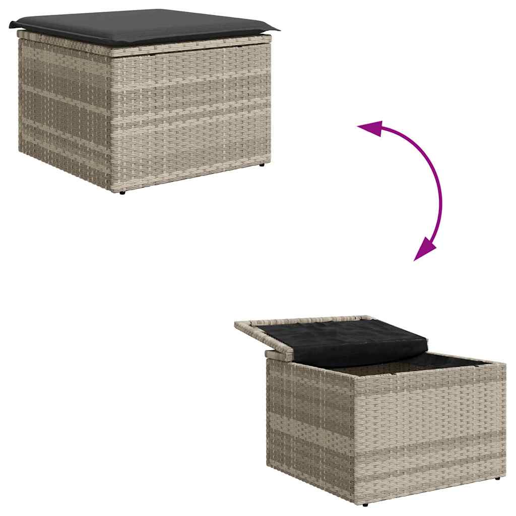 Sofa Set mit Kissen mit Speicher 5 pcs Hellgrau Poly-Rattan