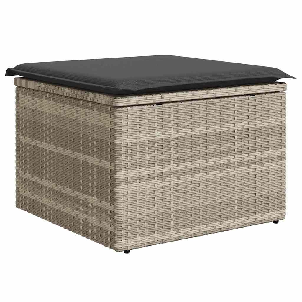 Sofa Set mit Kissen mit Speicher 6 pcs Hellgrau Poly-Rattan