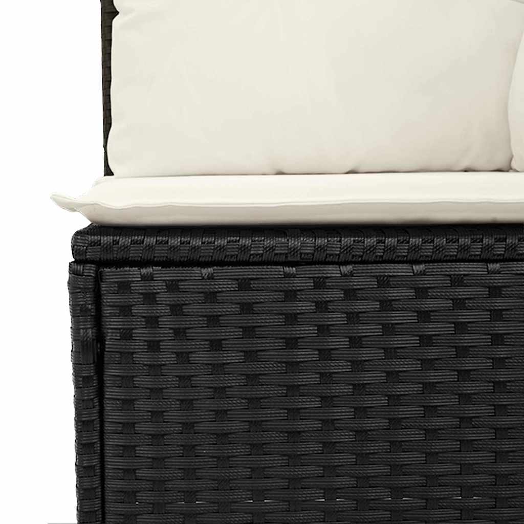 Gartensofa-set mit Kissen 5 pcs Braun und Creme Poly-Rattan