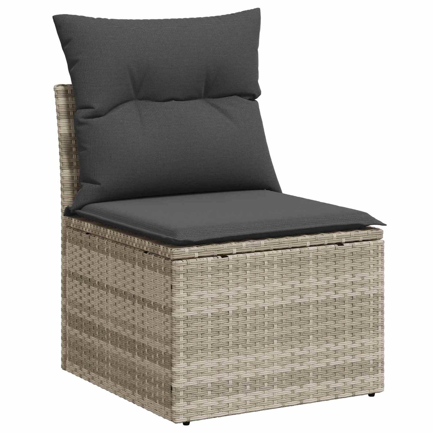 Gartensofa-set mit Kissen 7 pcs Hellgrau Poly-Rattan