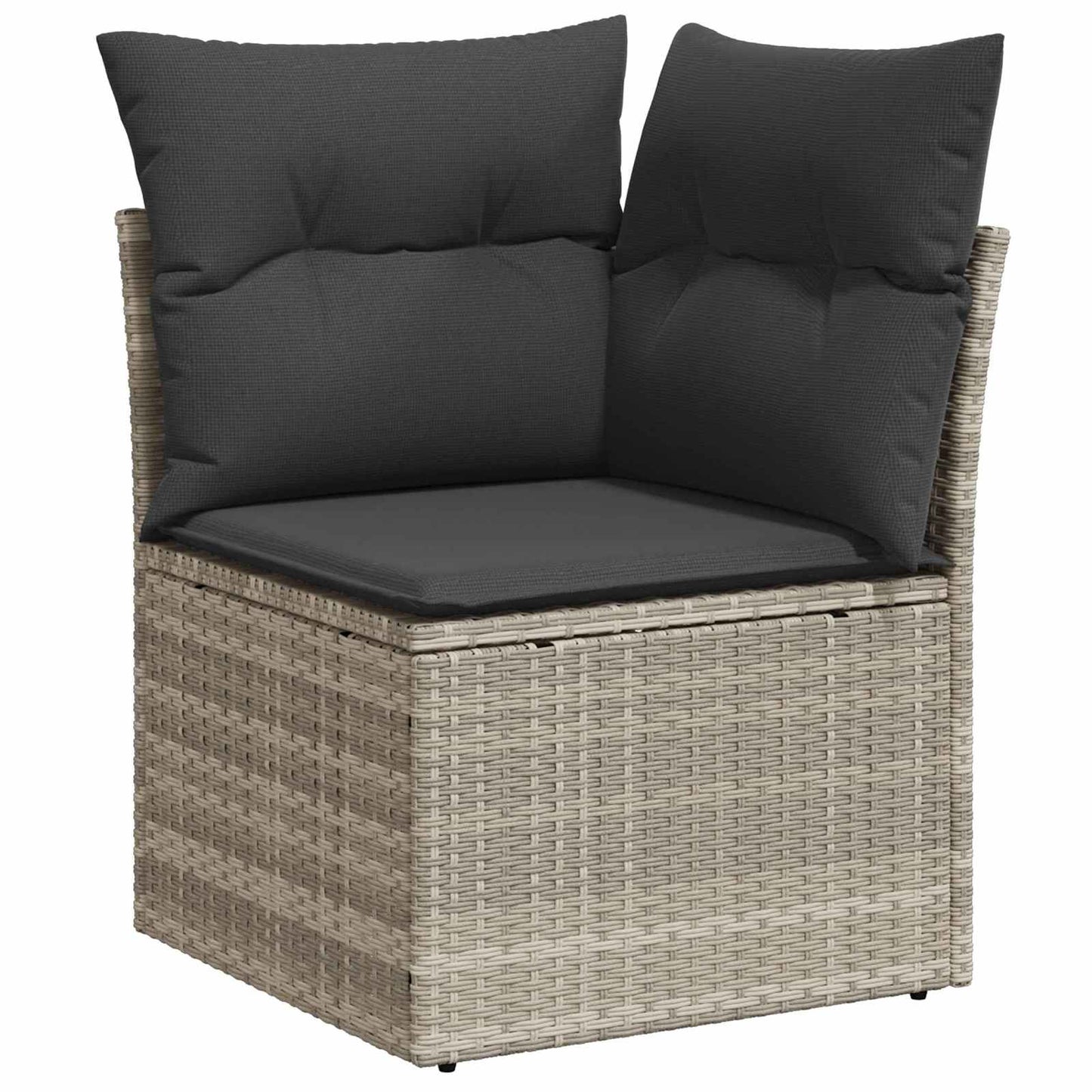 Gartensofa-set mit Kissen 7 pcs Hellgrau Poly-Rattan