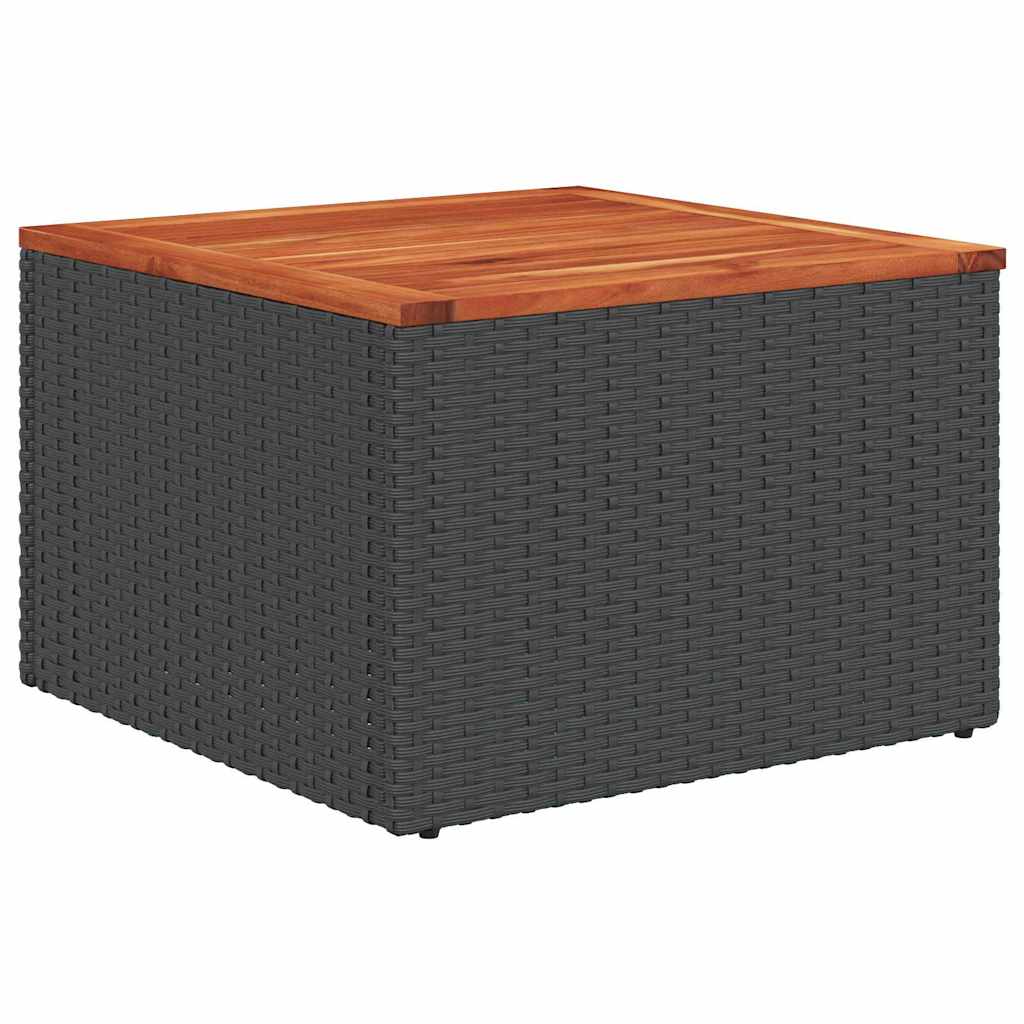 Gartensofa-set 9 pcs Schwarz und Türkis Poly-Rattan