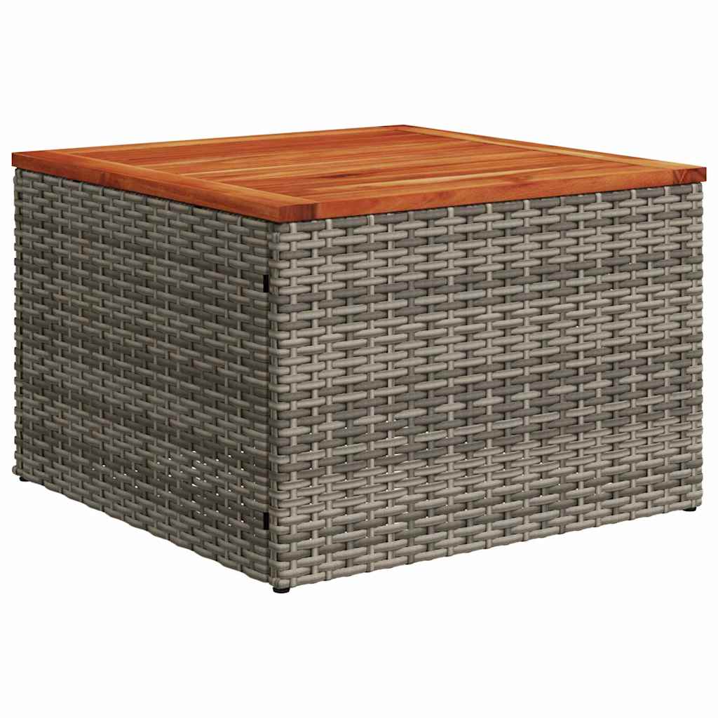 Gartensofa-set 9 pcs Grau und Marineblau Poly-Rattan