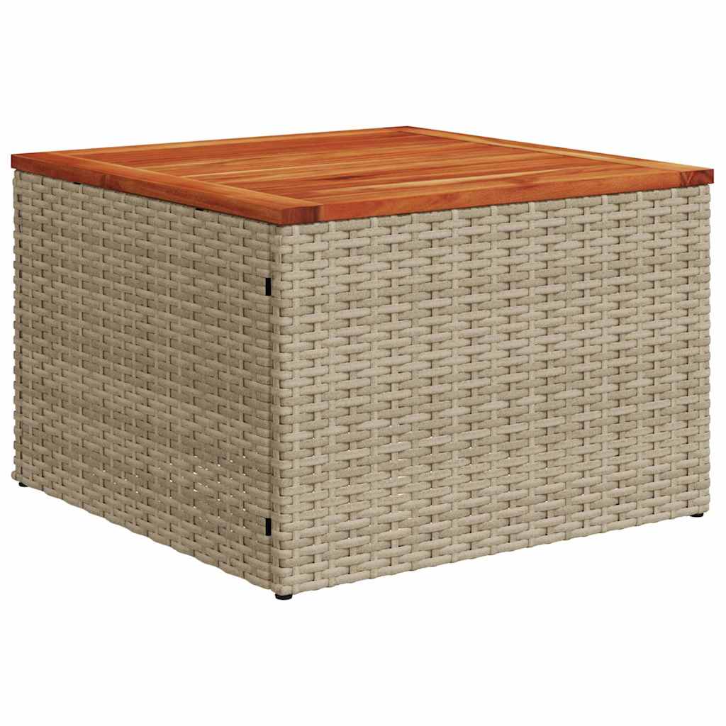 Gartensofa-set mit Speicher 11 pcs Beige und Creme Poly-Rattan