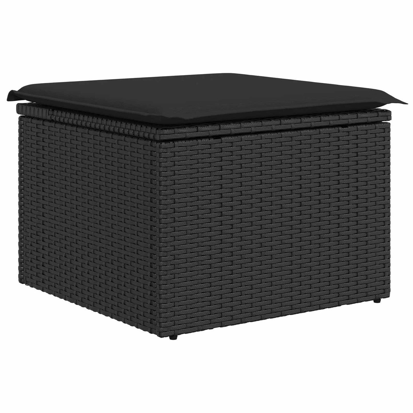 Gartensofa-set mit Kissen mit Speicher 6 pcs Schwarz Polyrattan