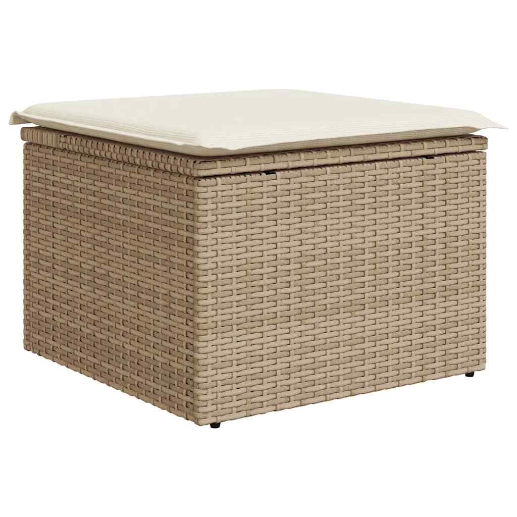 Gartensofa-set mit Kissen 6 pcs Beige und Creme Polyrattan