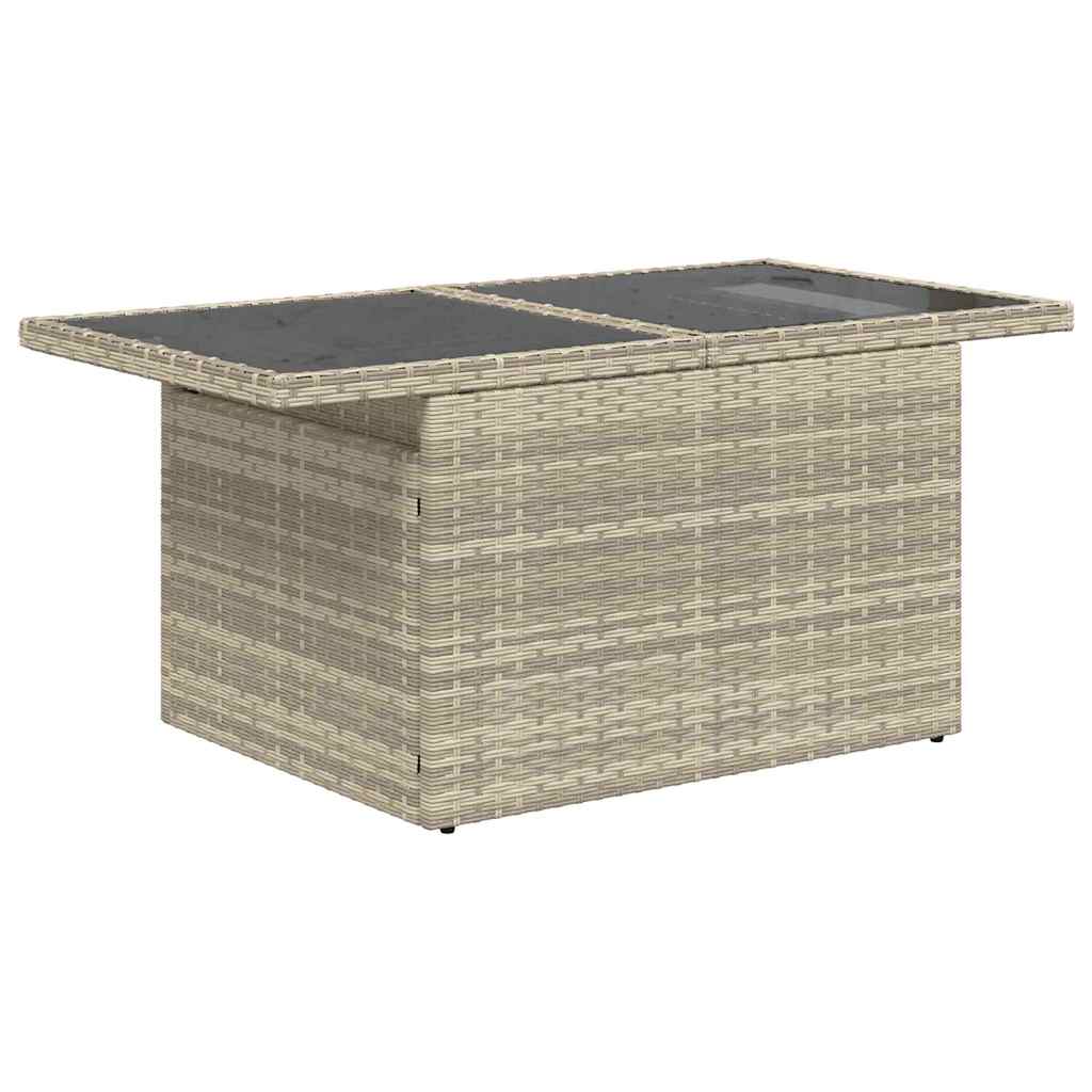 Gartensofa-set mit Kissen 11 pcs Hellgrau Poly Rattan