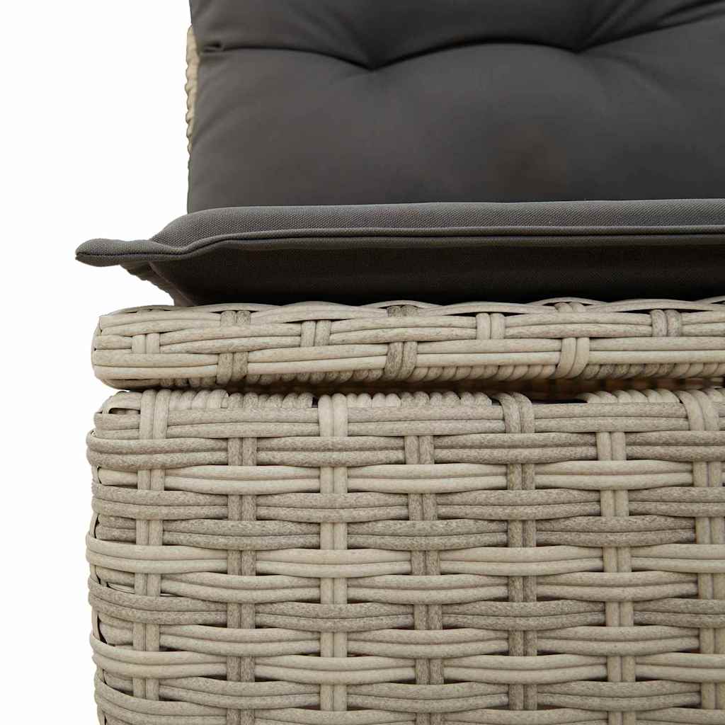 Gartensofa-set mit Kissen mit Kissen 9 pcs Hellgrau Polyrattan