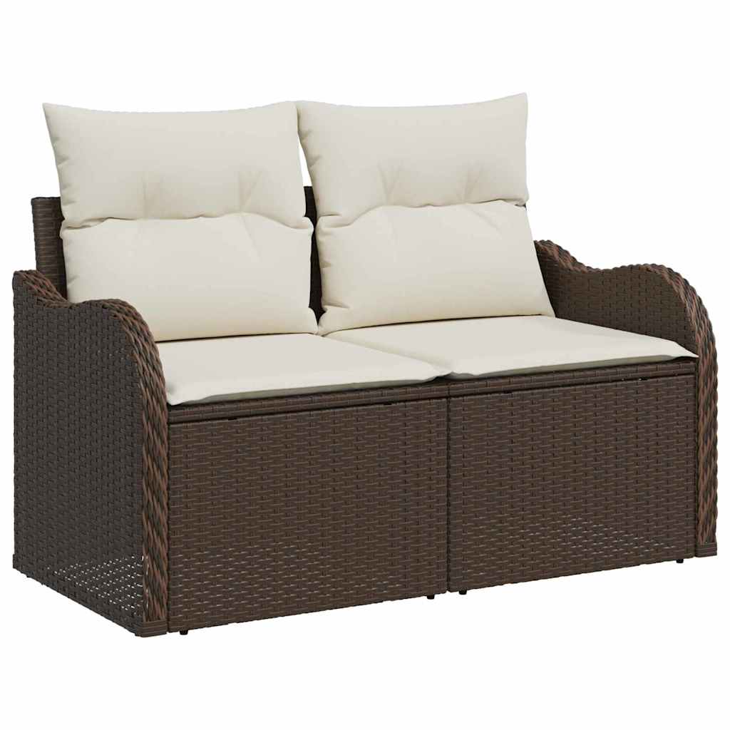 Gartensofa-set mit Kissen 6 pcs Braun Polyrattan