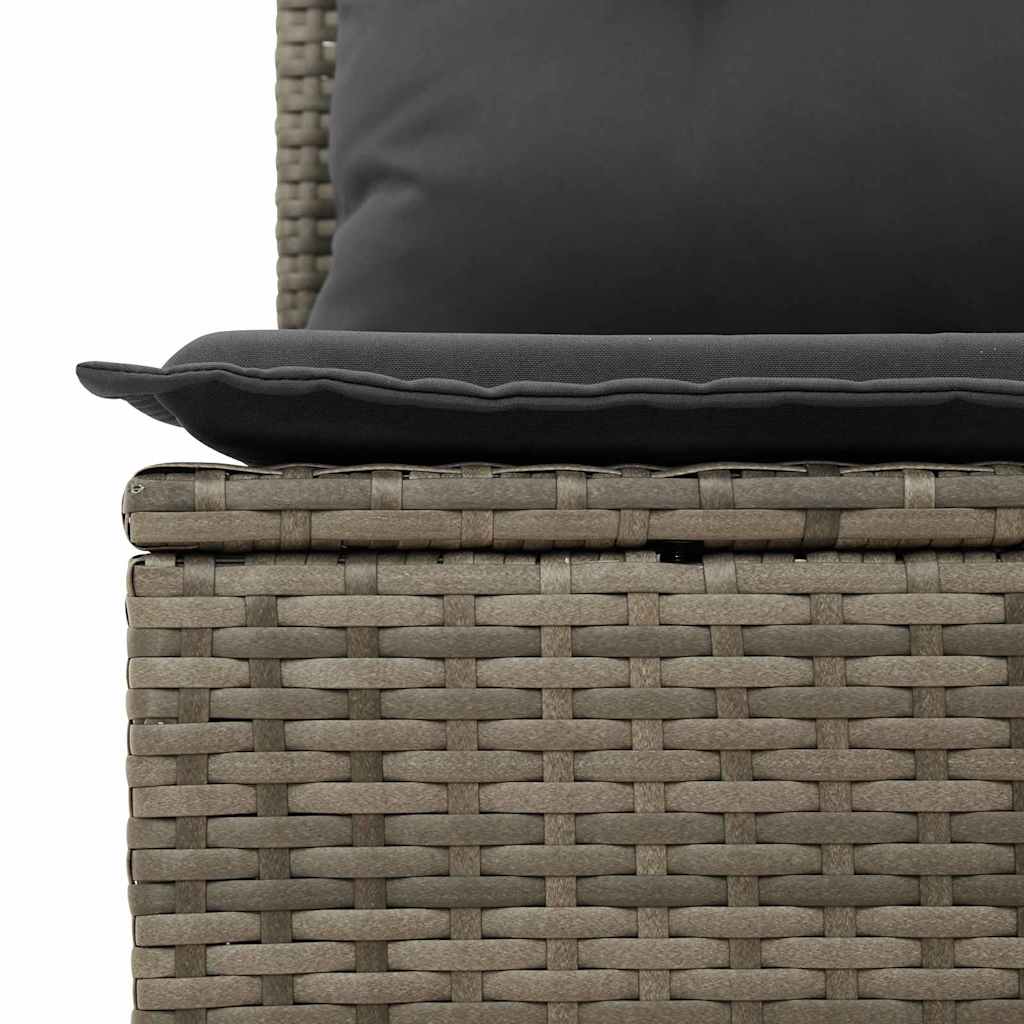 Gartensofa-set mit Kissen mit Kissen 5 pcs Grau Poly Rattan
