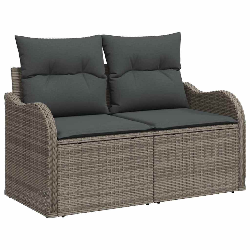 Gartensofa-set mit Kissen mit Kissen 6 pcs Grau Poly Rattan