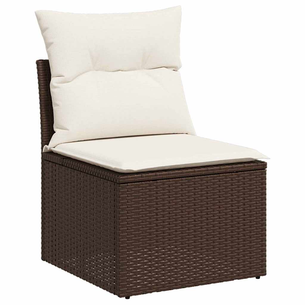 Gartensofa-set mit Kissen mit Kissen 6 pcs Braun Poly Rattan