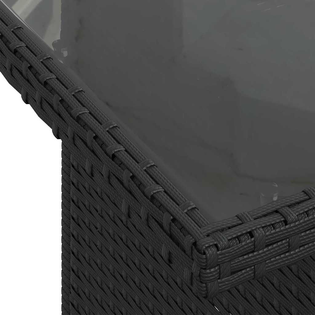 Garten-Sofa-Set mit Kissen mit Speicher 9 pcs Schwarz