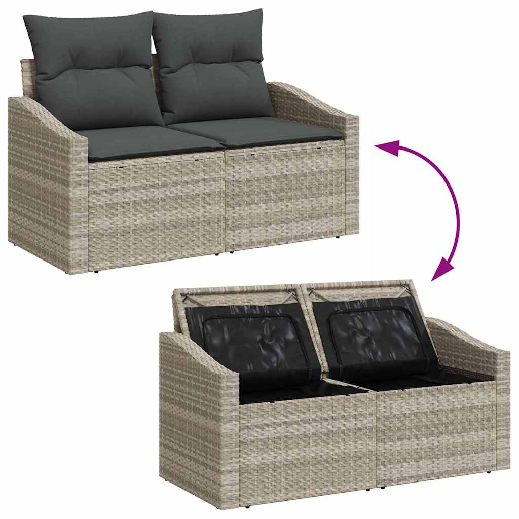 Garten-Sofa-Set mit Kissen 11 pcs Hellgrau und Dunkelgrau