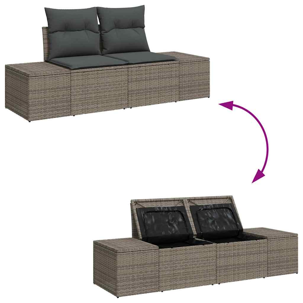 Gartensofa-set mit Kissen 8 pcs Grau