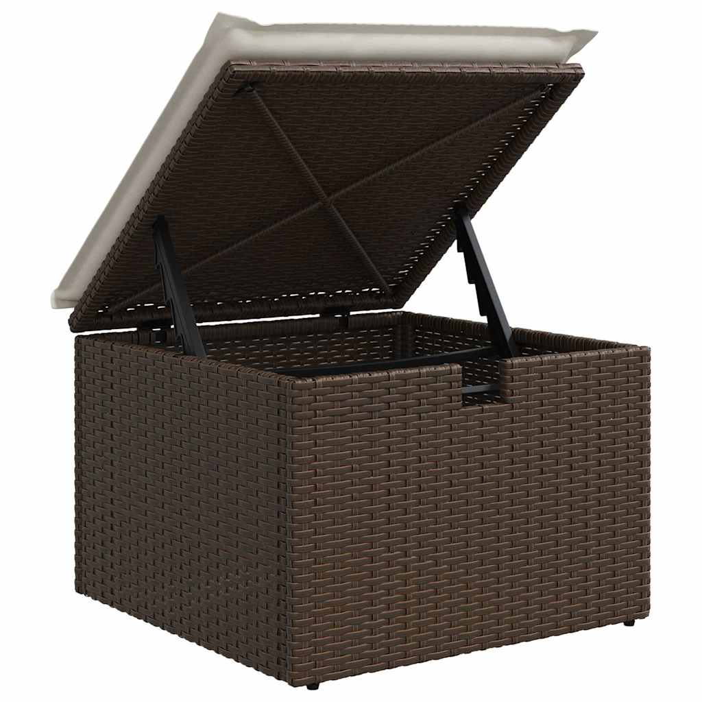 Gartensofa-set mit Kissen 6 pcs Braun und Creme Poly-Rattan