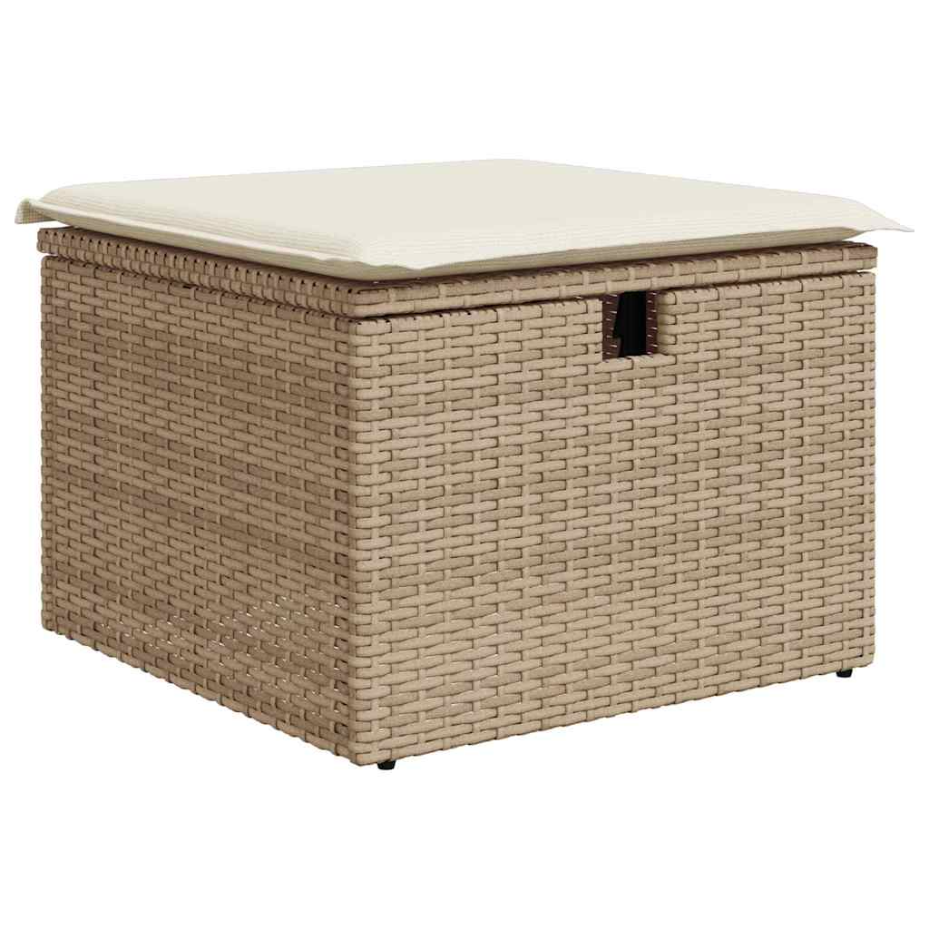 Sofa Set mit Kissen 6 pcs Beige und Creme Poly-Rattan
