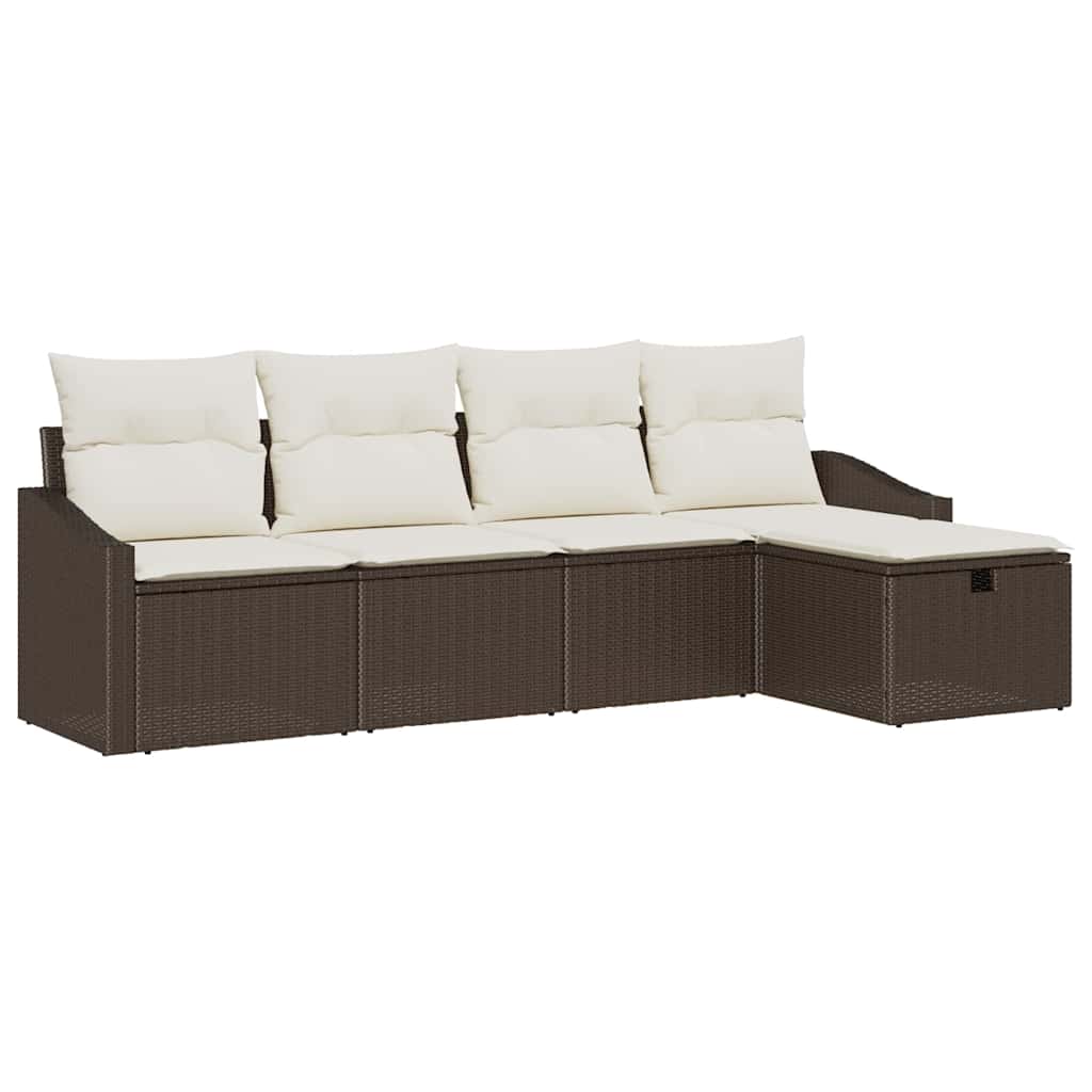 Sofa Set mit Kissen 5 pcs Poly-Rattan