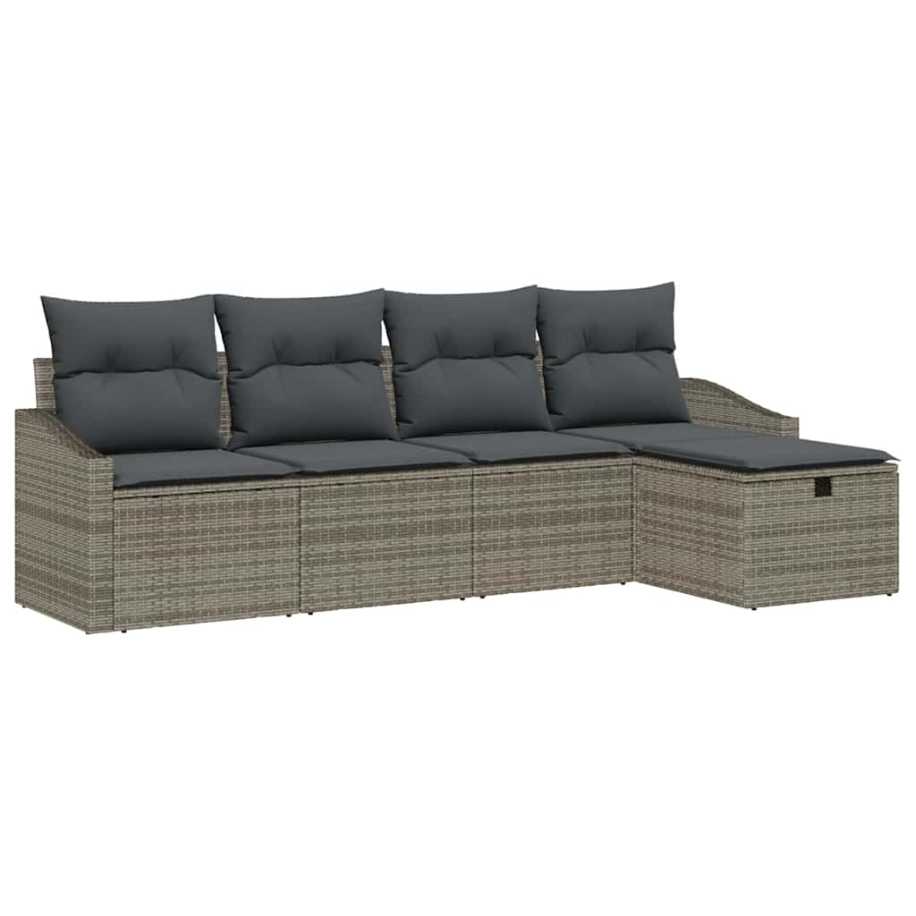 Sofa Set mit Kissen 6 pcs Poly-Rattan
