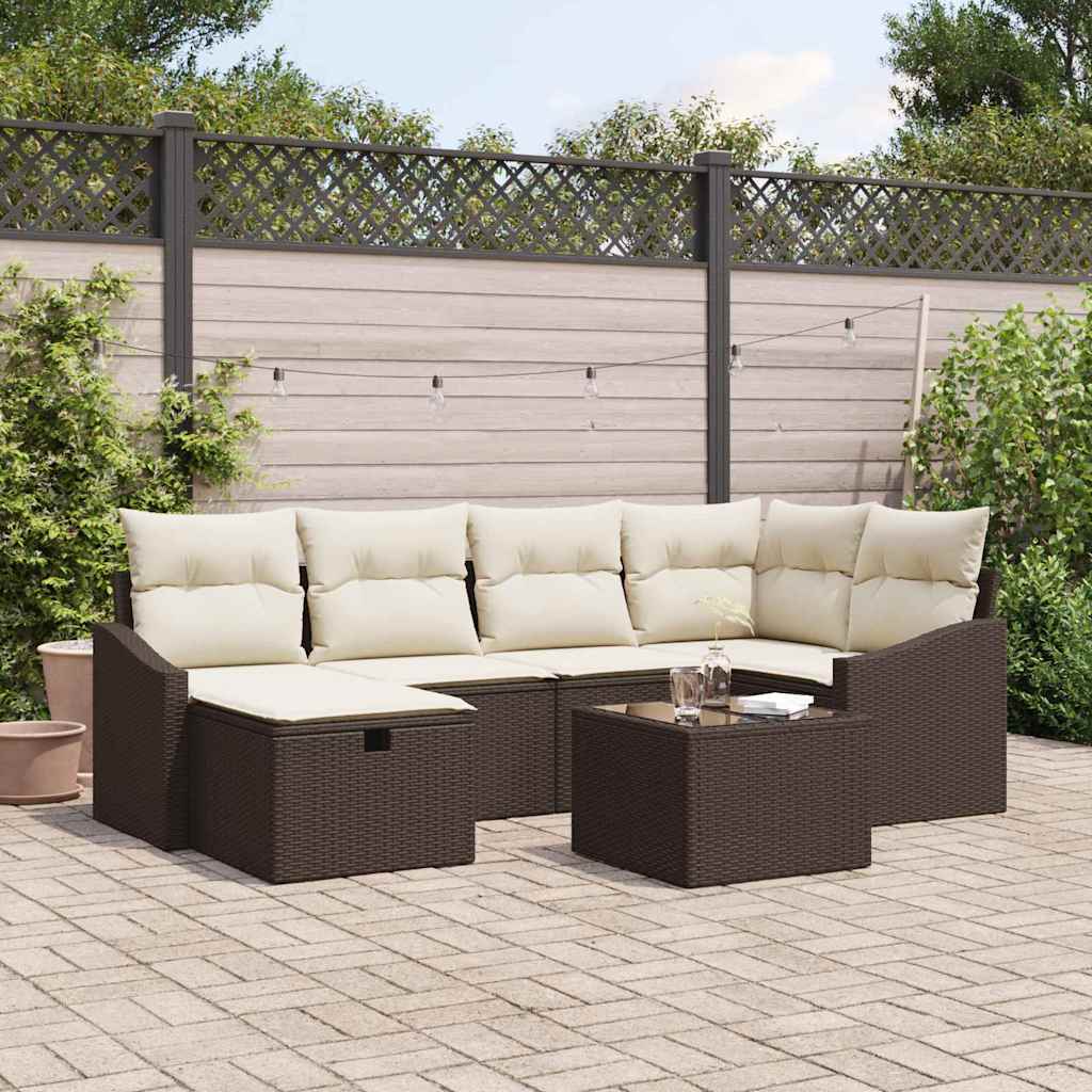 Sofa Set mit Kissen 6 pcs Poly-Rattan