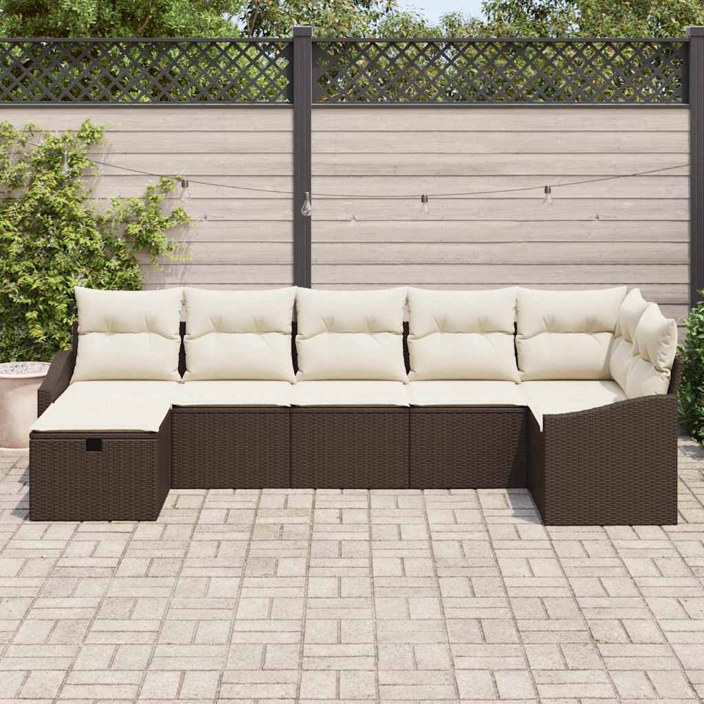 Sofa Set mit Kissen 8 pcs Poly-Rattan