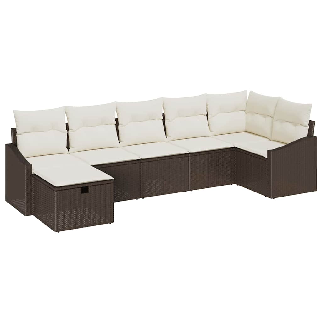 Sofa Set mit Kissen 8 pcs Poly-Rattan