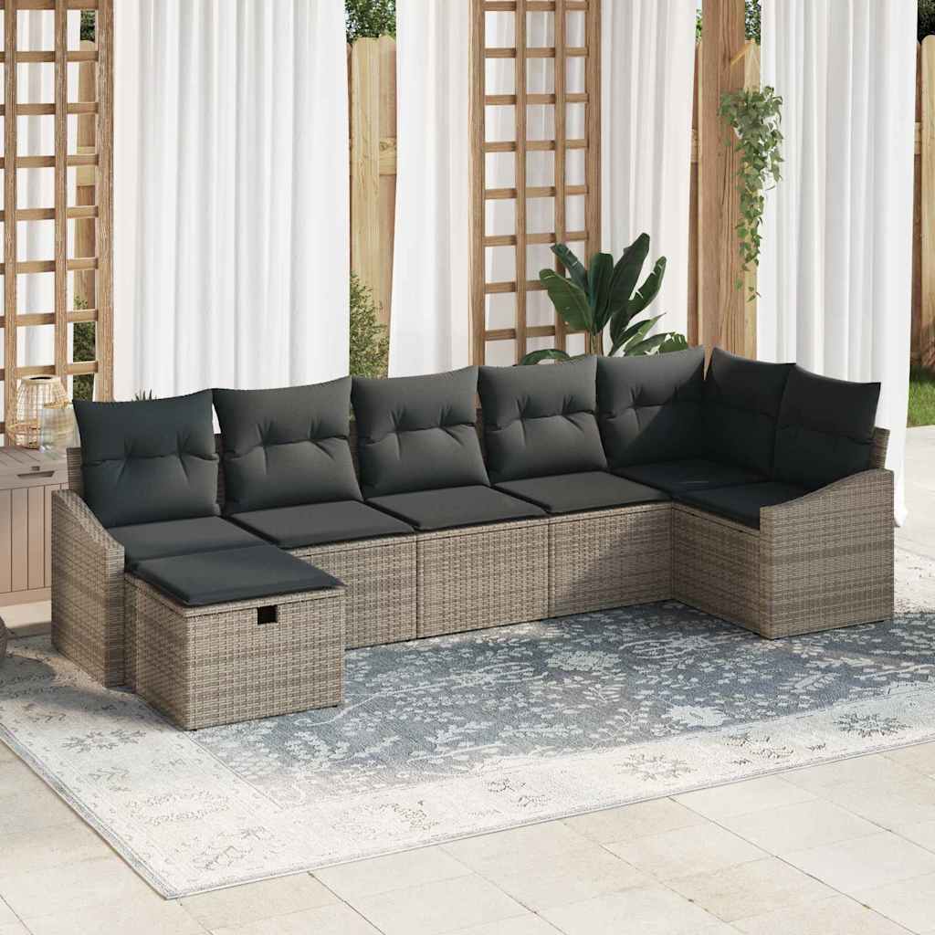 Sofa Set mit Kissen 8 pcs Poly-Rattan
