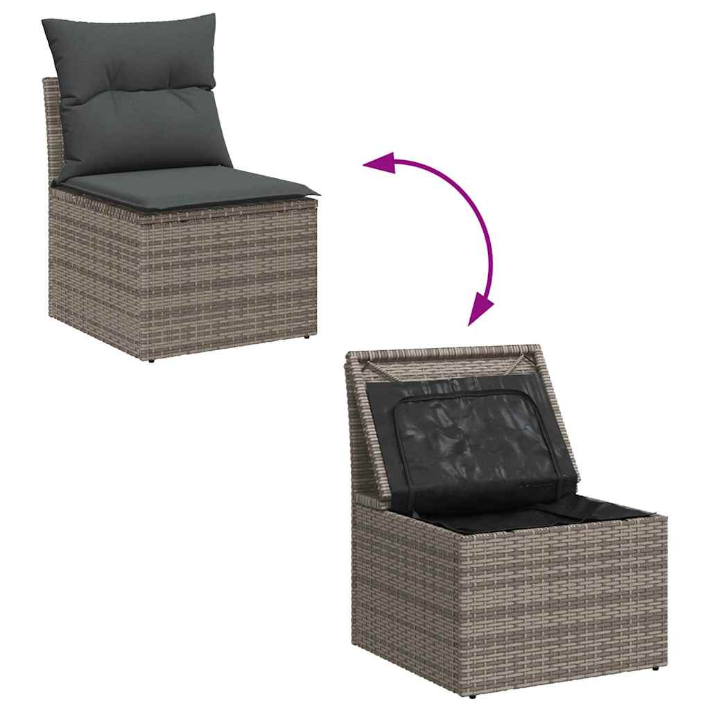 Sofa Set mit Kissen 8 pcs Poly-Rattan