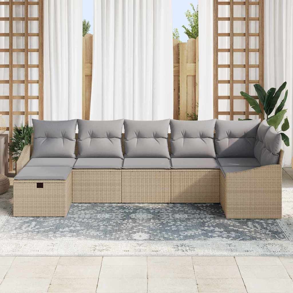 Sofa Set mit Kissen 8 pcs Poly-Rattan