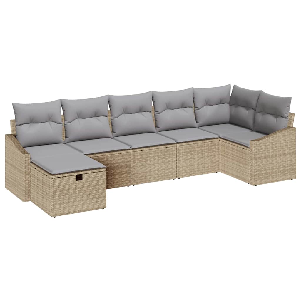 Sofa Set mit Kissen 8 pcs Poly-Rattan