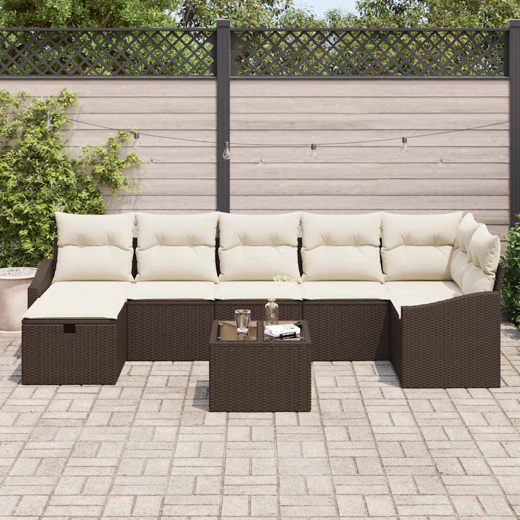 Sofa Set mit Kissen 7 pcs Poly-Rattan