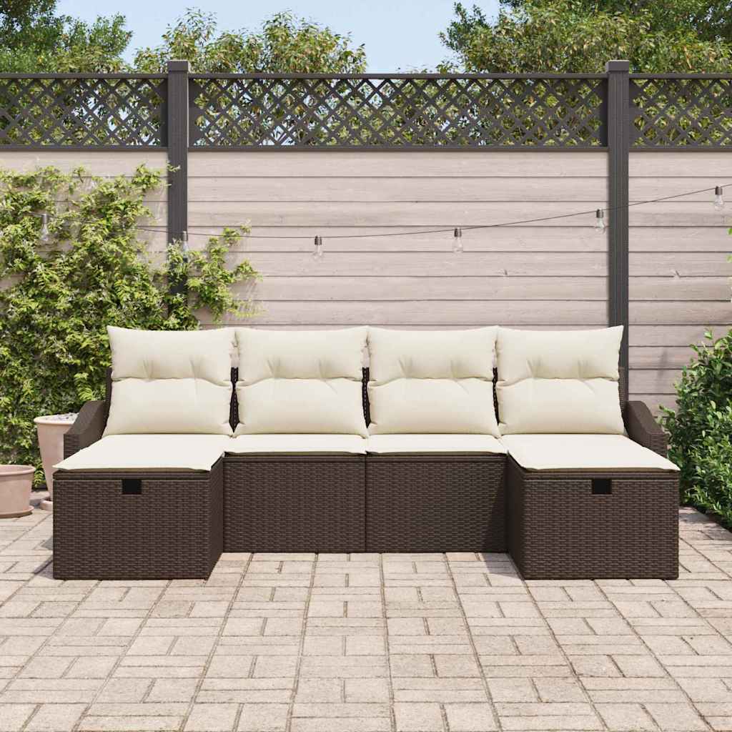Sofa Set mit Kissen 6 pcs Poly-Rattan